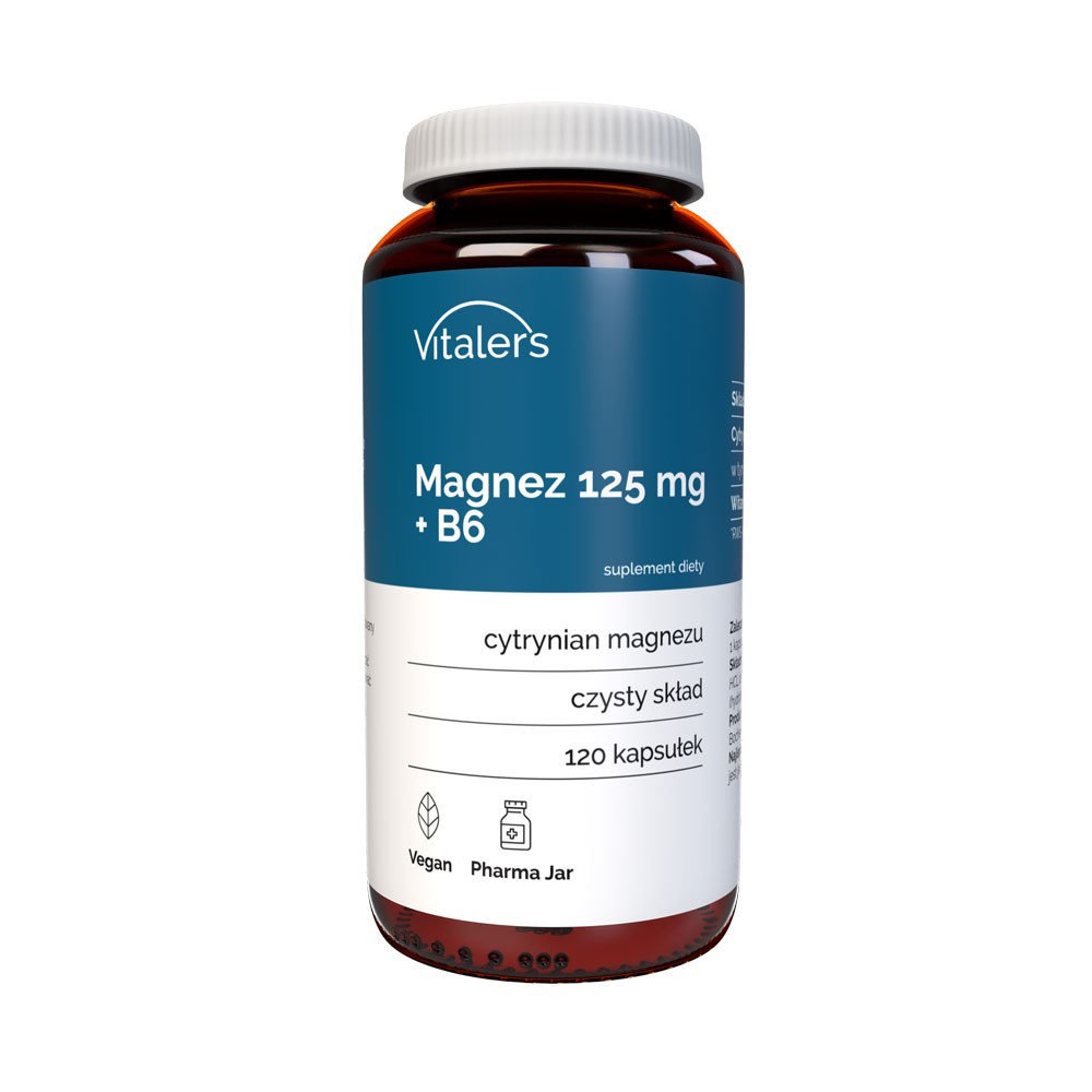 Vitaler's, Magnez 125 mg + B6 12,5 mg, 120 kaps.