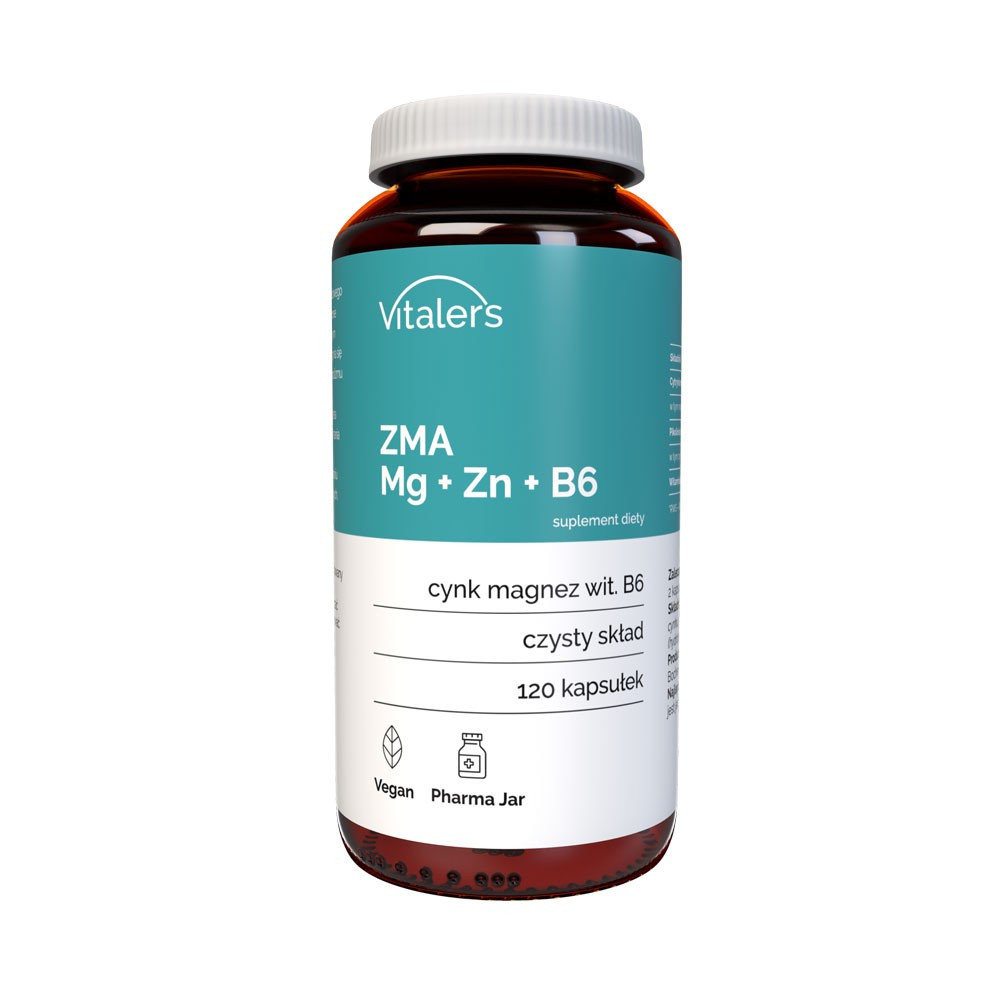 Vitaler's, ZMA Mg 240 mg + Zn 15 mg + B6 10 mg, 120 kaps.
