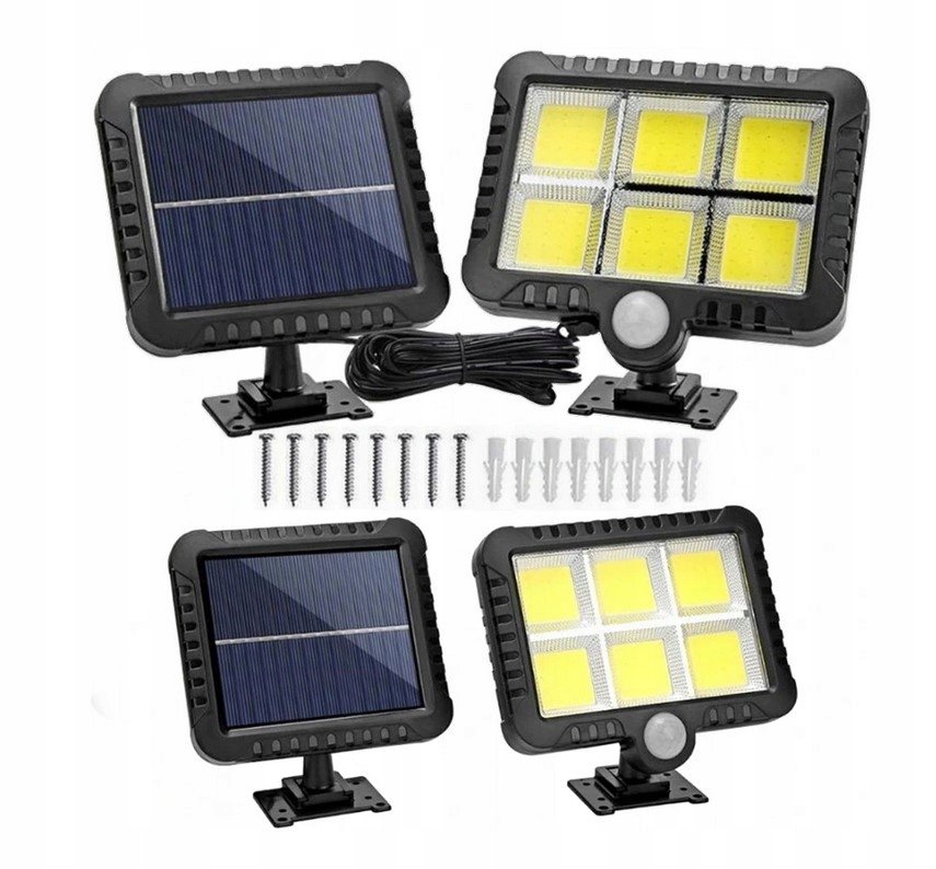 Lampa Solarna z Czujnikiem Ruch i Zmierzchu 120 LED halogen