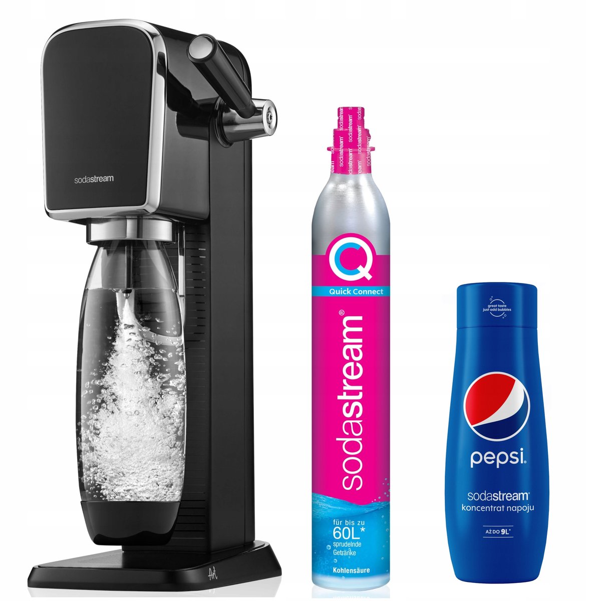Saturator do wody SODASTREAM ART Czarny + syrop Pepsi