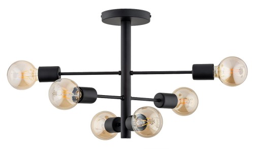 Brisk lampa sufitowa 6-punktowa czarna 63183