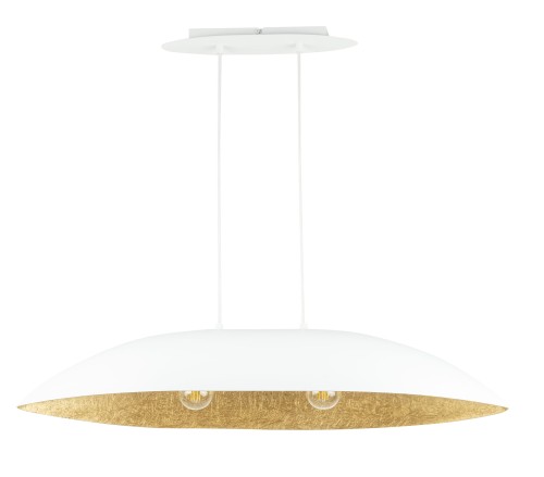 Wisząca lampa do jadalni Gondola M 40637 Sigma z żywicy biała złota