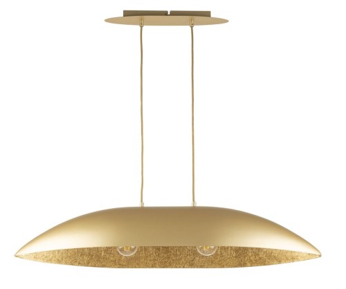 Wisząca lampa z kloszem Gondola M 40641 Sigma do salonu złota