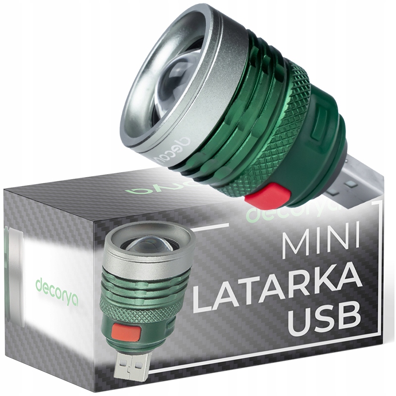 Podręczna Mała Latarka Led Duży Zasięg Mocna Usb