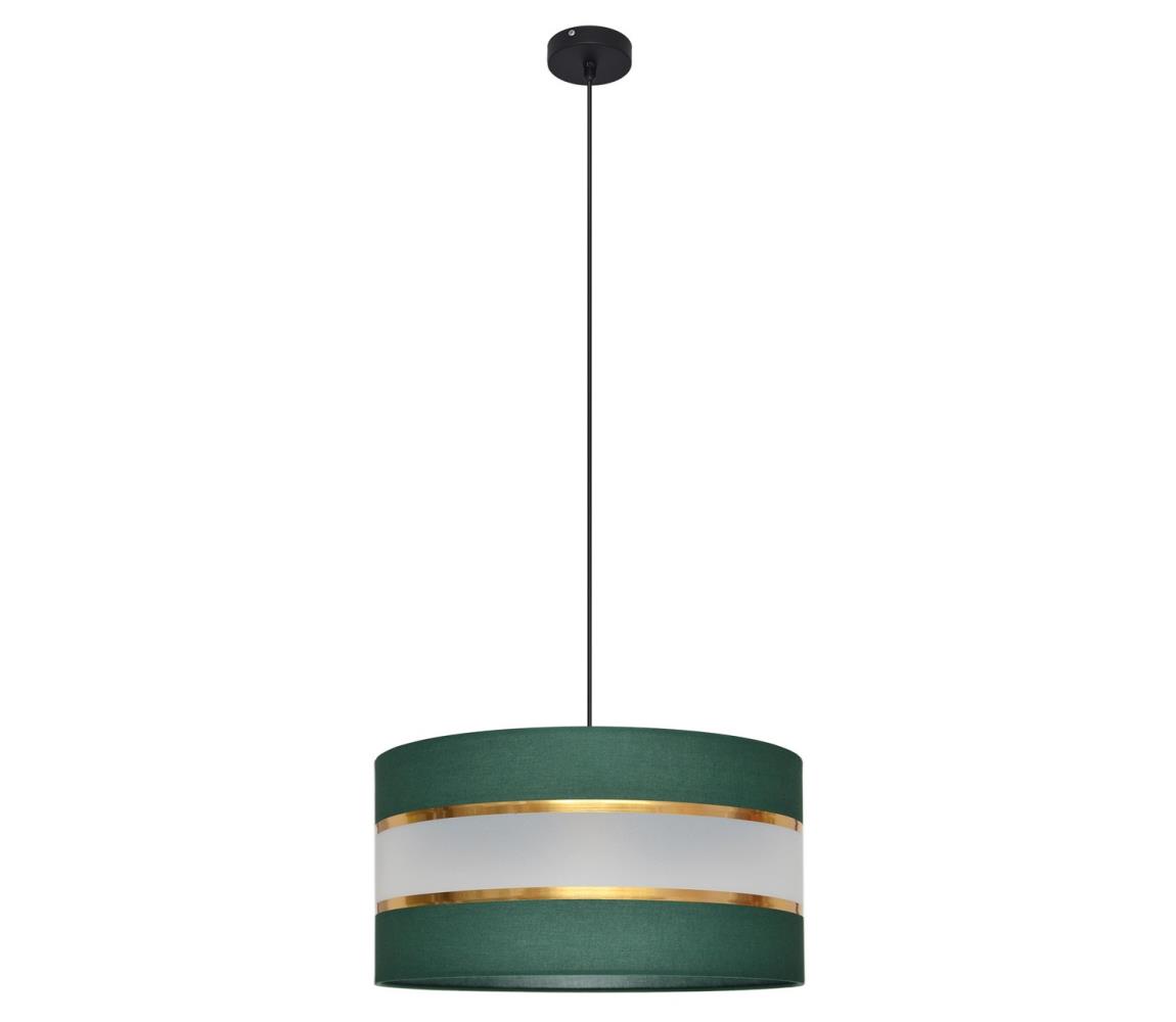 Żyrandol na lince HELEN 1xE27/60W/230V śr. 40 cm zielony/złoty