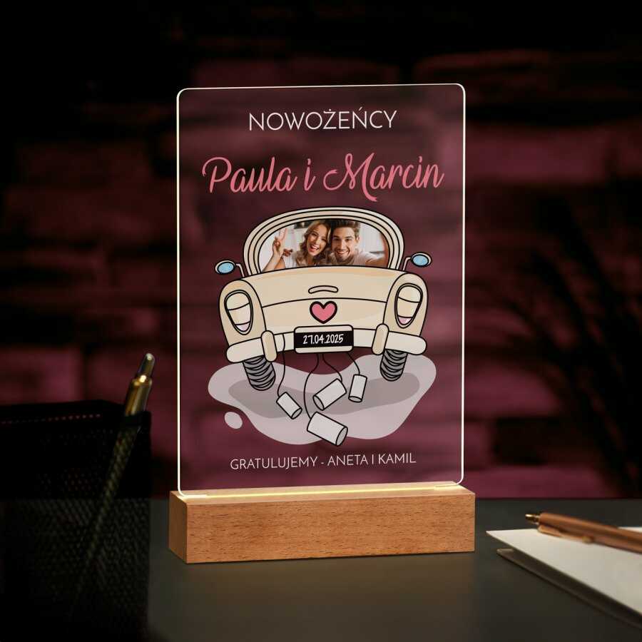 Lampka ramka L z wydrukiem na szkle akrylowym i podświetleniem LED