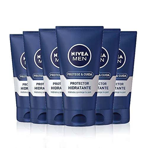 NIVEA MEN Protection & Care Nawadnianie Protector w opakowaniu 6 x 75 ml), nawilżający krem do twarzy do pielęgnacji skóry suchej twarzy dla mężczyzn