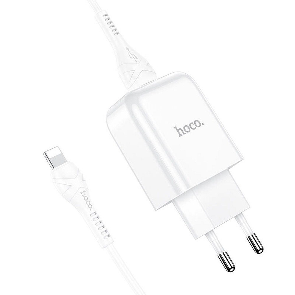 HOCO ładowarka sieciowa USB + kabel do Lightning 8-pin 2A N2 Vigour biała