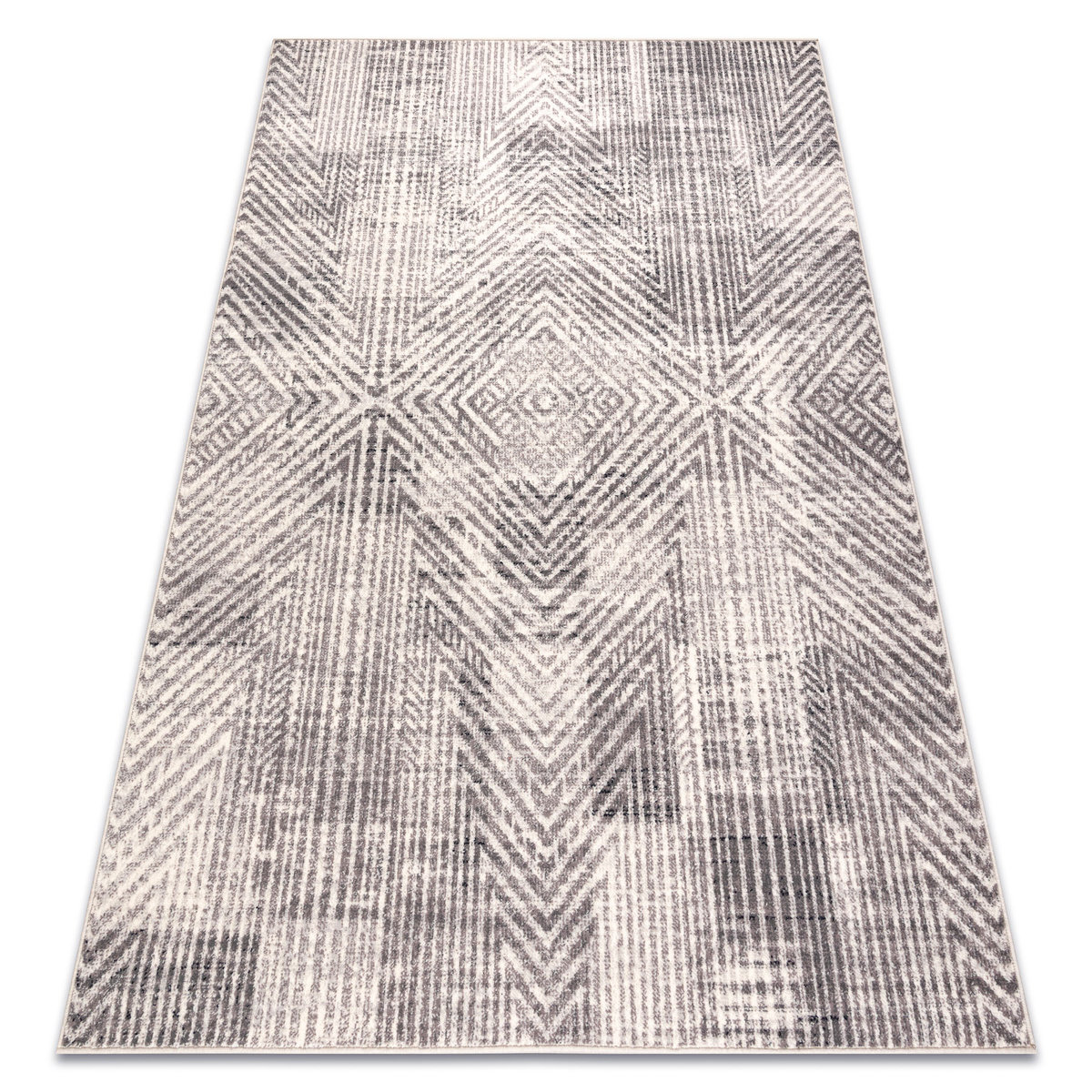 Dywan wełniany ANGEL 7890 / 52042 Jodełka, chevron beż / szary, 200x300 cm
