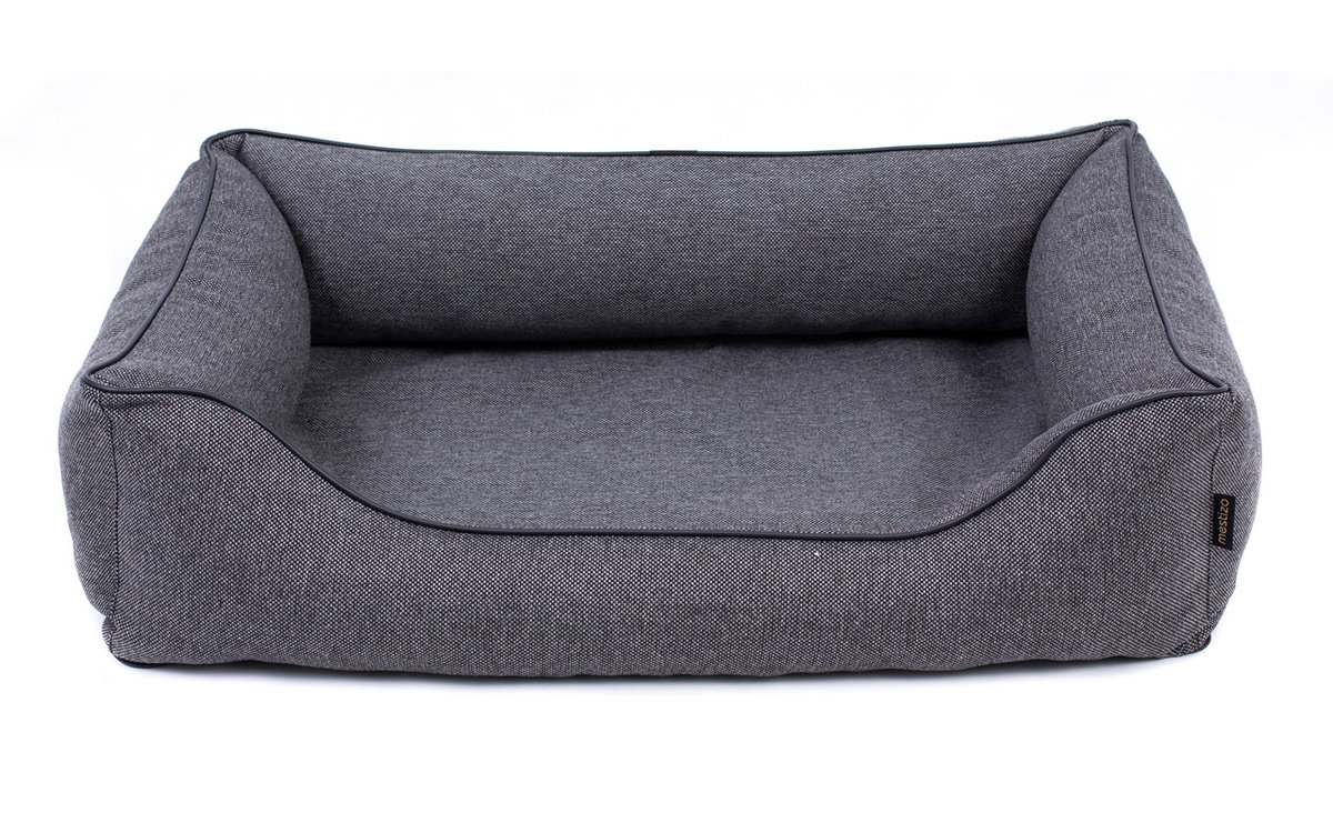 Ortopedyczne legowisko dla psa Foksteriera 80x60 cm Sofa Mallorca Orthopedic kolory ciemnoszary/czarny