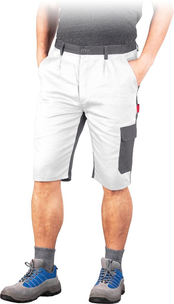 Spodnie ochronne do pasa - krótkie biało-szary roz.3XL