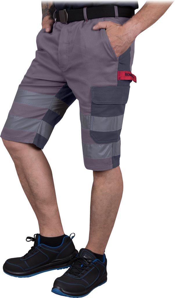Spodnie ochronne do pasa - krótkie szaro-ciemnoszary roz.3XL