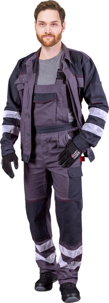 Spodnie ochronne ogrodniczki szaro-ciemnoszary roz.58