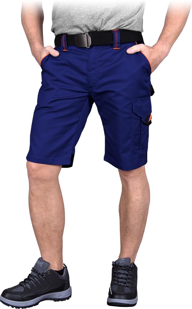 Spodnie ochronne do pasa - krótkie niebiesko-czarno-pomarańczowy roz.3XL