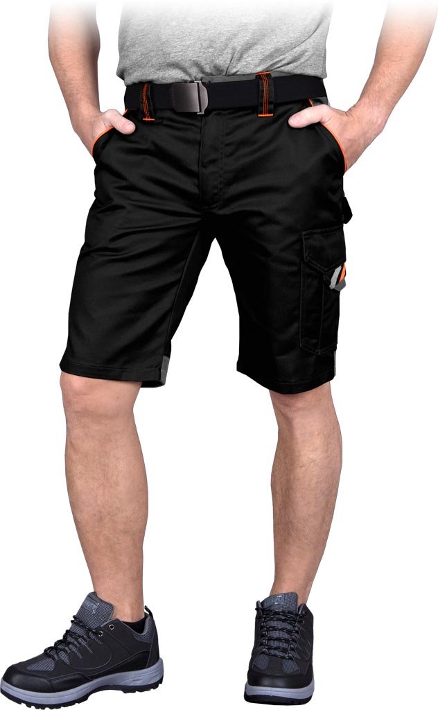 Spodnie ochronne do pasa - krótkie czarno-pomarańczowo-szary roz.XXL