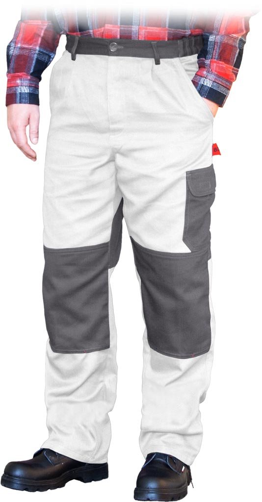 Spodnie ochronne do pasa biało-szary roz.46