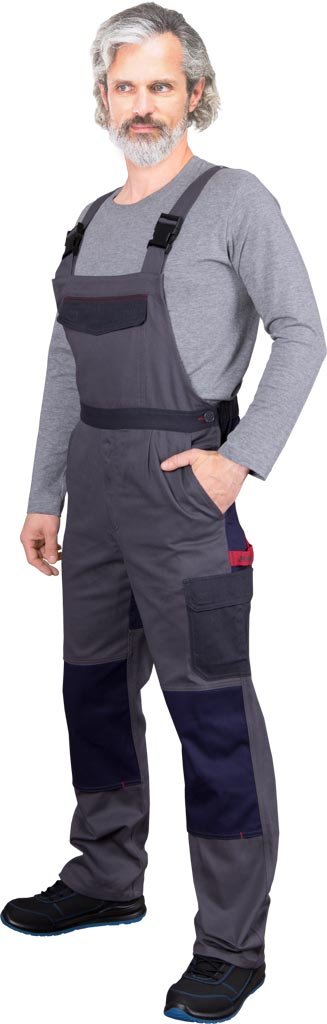 Spodnie ochronne ogrodniczki szaro-ciemnoszaro-granatowy roz.60