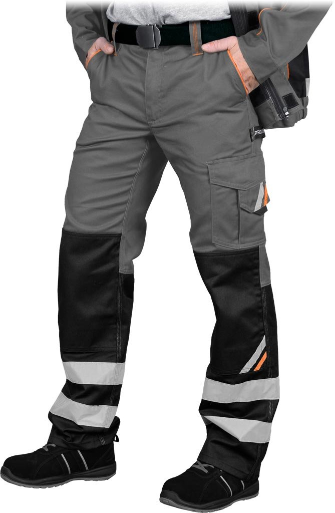 Spodnie ochronne do pasa stalowo-czarno-pomarańczowy roz.58