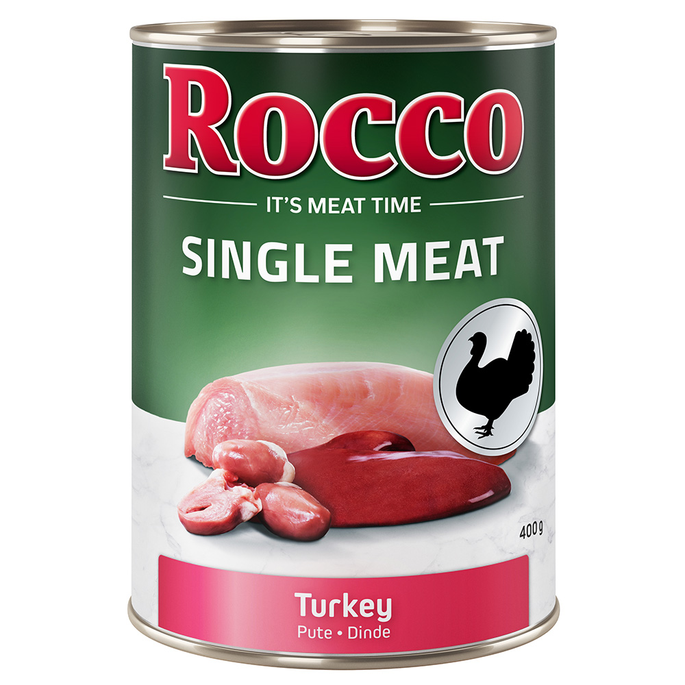 Megapakiet Rocco Single Meat, 24 x 400 g - Indyk