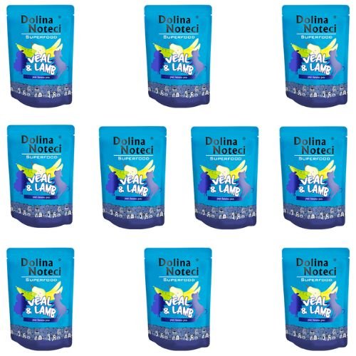DOLINA NOTECI SUPERFOOD Karma mokra Bogata w Cielęcinę i Jagnięcinę 10 x 300g Zestaw