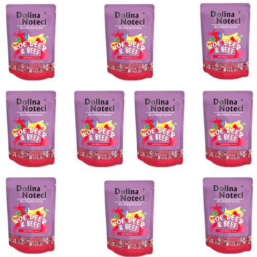 DOLINA NOTECI SuperFood Karma mokra Bogata w Sarnę i Wołowinę 10 x 300g ZESTAW