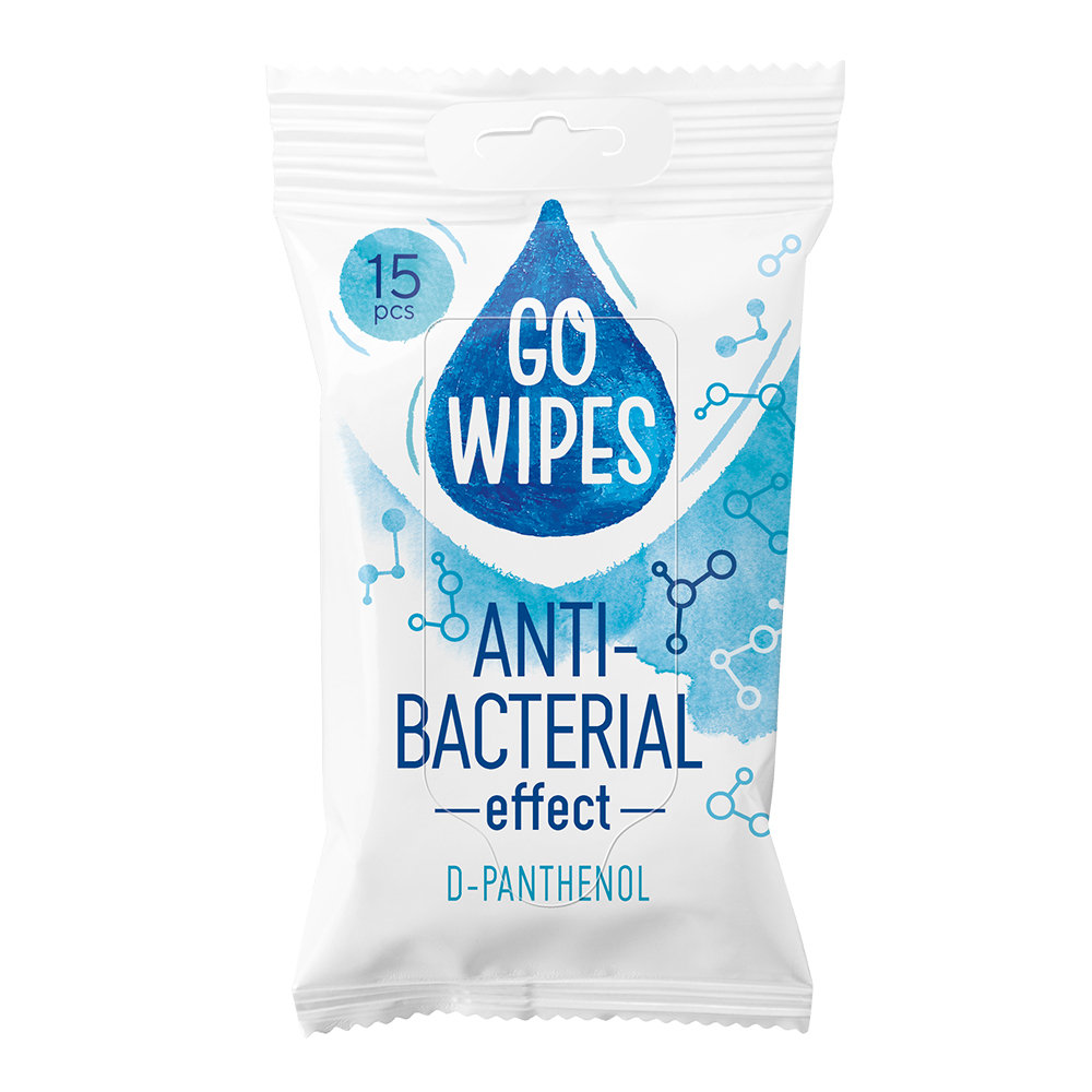 Go Wipes D-Panthenol odświeżające chusteczki nawilżane, 15 szt.