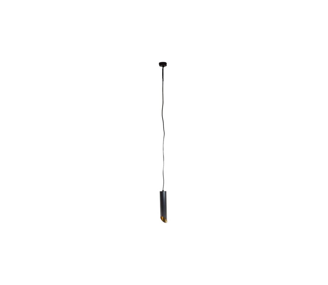 Żyrandol na lince VALDA 1xGU10/60W/230V 20 cm czarny