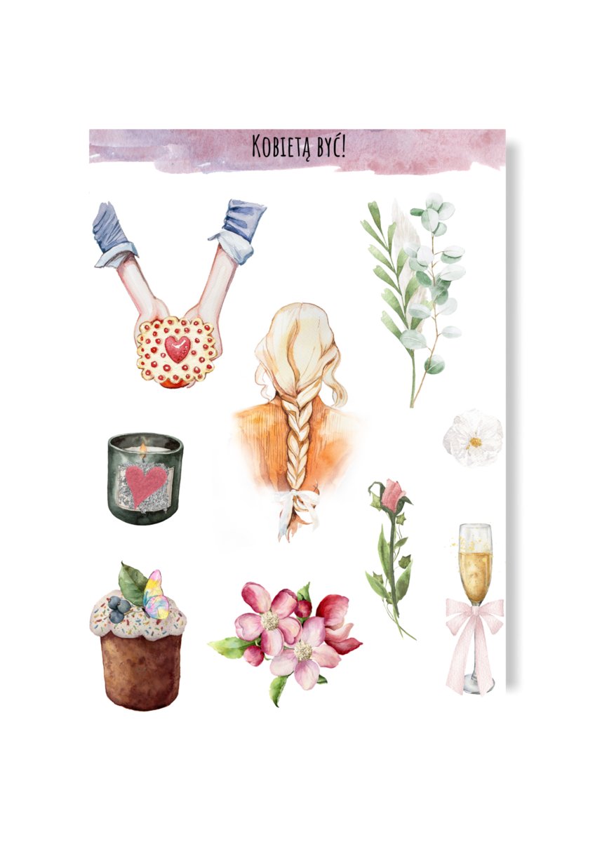 Naklejki ozdobne z dziewczyną na dzień kobiet