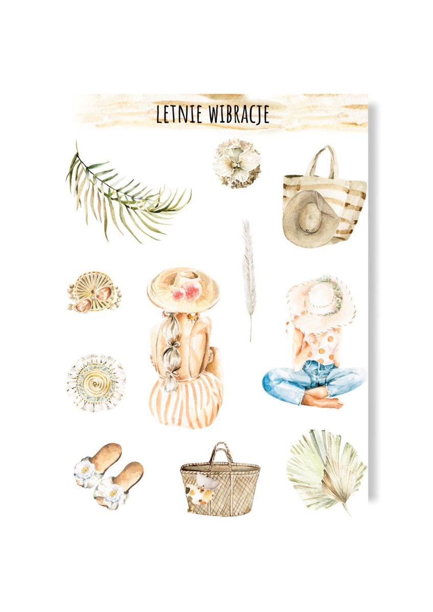 Naklejki boho morskie lato do albumu scrapookingu