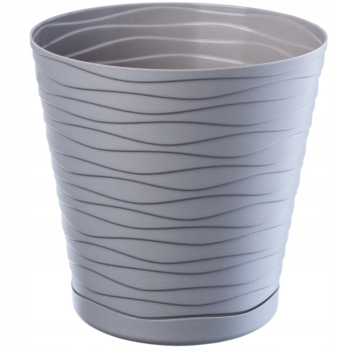 Doniczka na kwiaty z podstawką 30 cm, szara