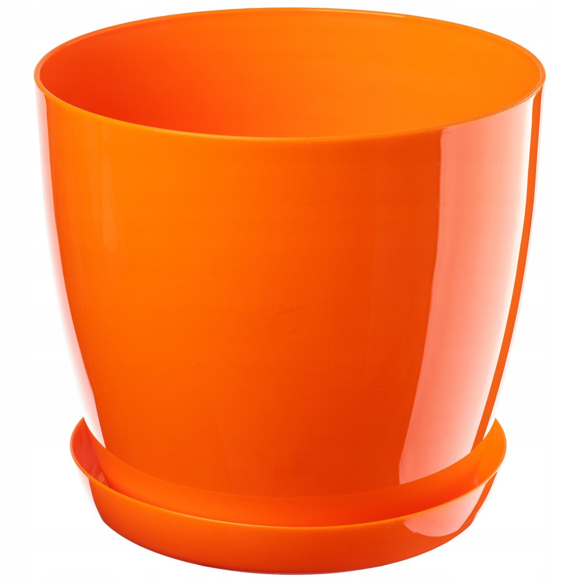 Doniczka na kwiaty z podstawką 28 cm, pomarańczowa