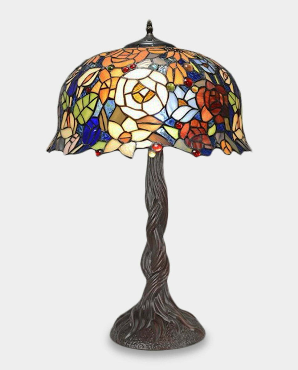 Lampa Witrażowa w Stylu Tiffany Kolorowe Kwiaty