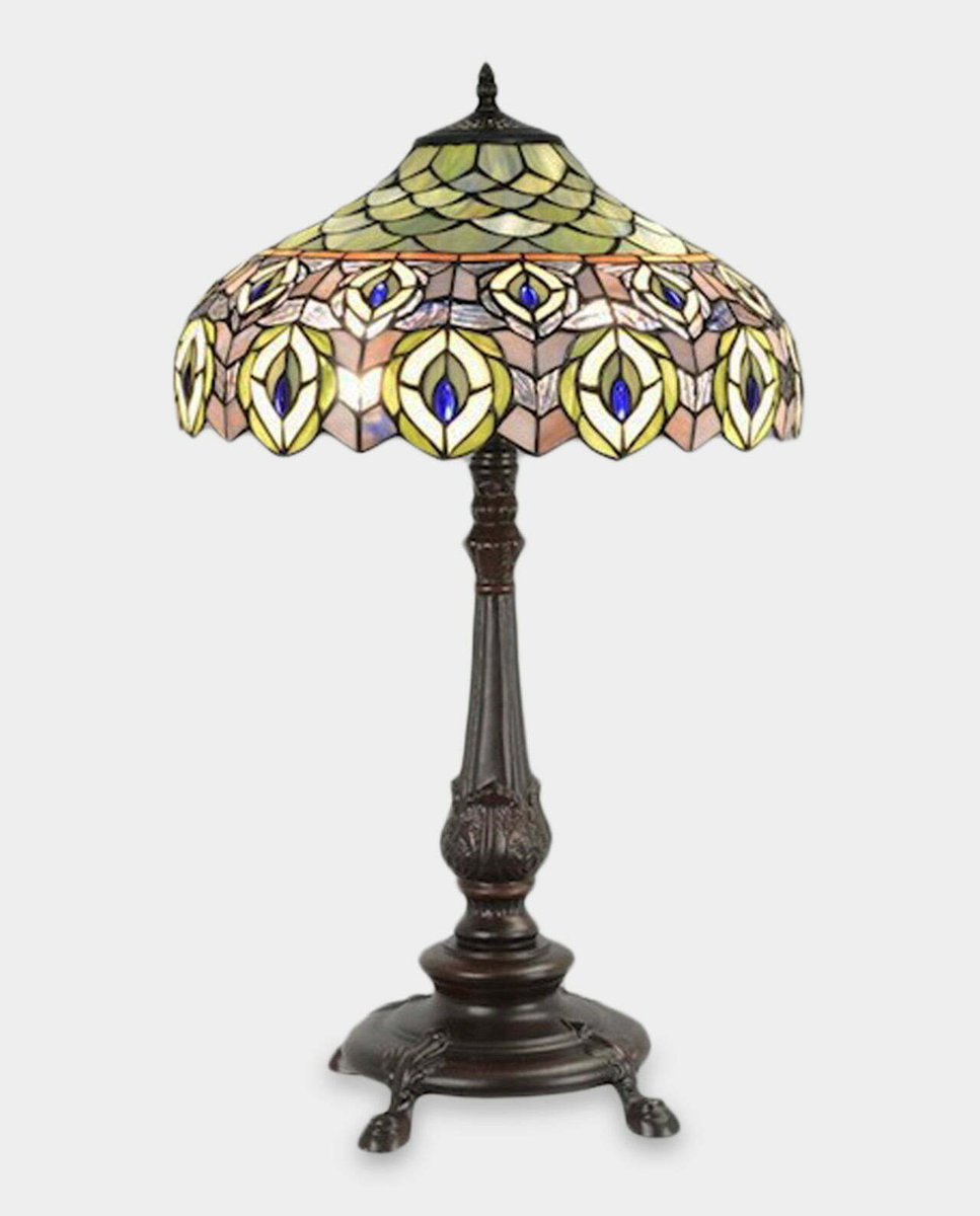 Lampa Witrażowa w Stylu Tiffany Pawie Oczka