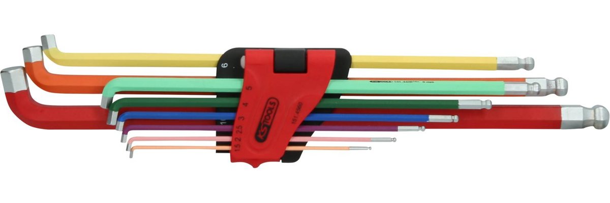 KS TOOLS Zestaw kluczy k?towych do ?rub imbusowych z okr?g?ym ?bem,