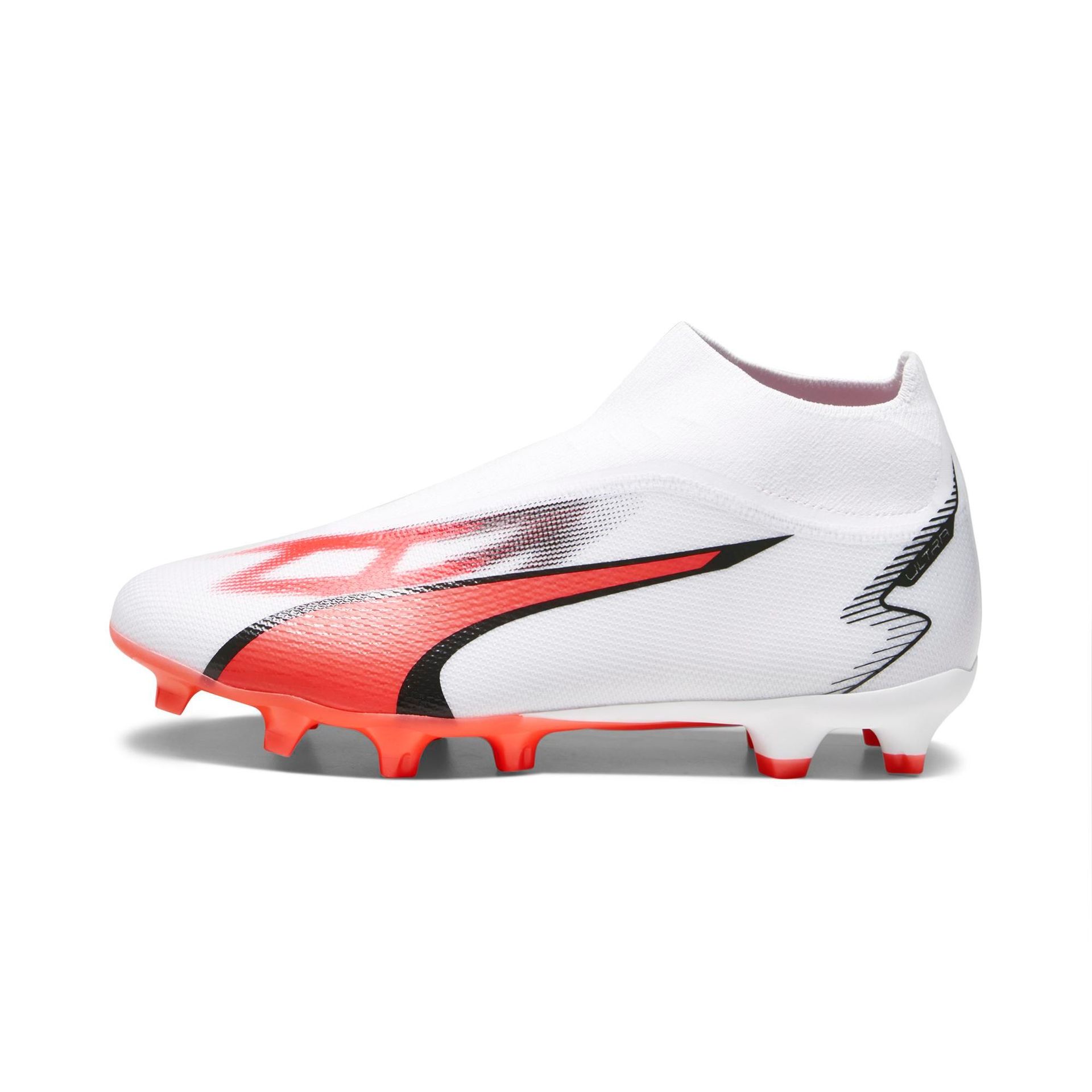 PUMA Męskie buty piłkarskie Ultra Match+ Ll Fg/Ag, Puma White PUMA Black Fire Orchidea, 46 EU