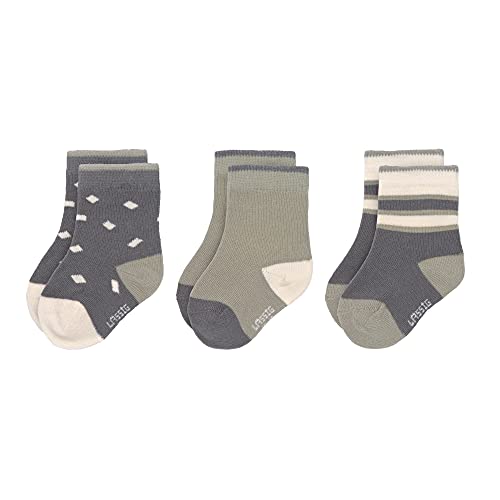 LÄSSIG Unisex skarpety dla dzieci i niemowląt Zestaw 3/ Antracyt/Oliwka Rozmiar 15-18