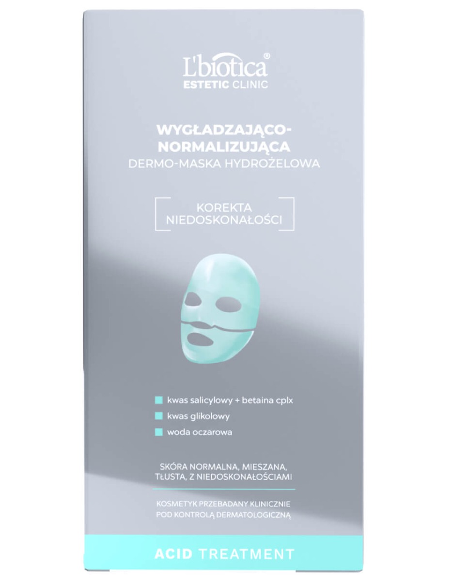 L'Biotica Estetic Clinic Acid Treatment Wygładzająco-normalizująca dermo-maska hydrożelowa 1szt
