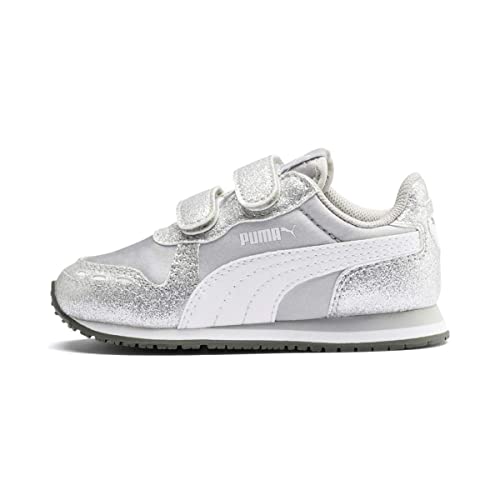 PUMA Cabana Racer Glitz V Inf, trampki damskie, Puma Silver Puma Biały Szary Fioletowy, 25 EU