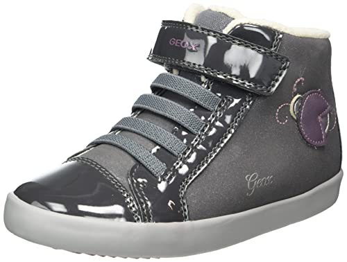 Geox Dziewczęce B Gisli Girl B sneakersy, Dk Grey Lt Prune, 22 EU