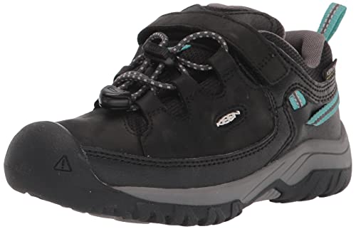 KEEN Targhee Low Height Waterproof Hiking Shoe, Black/Star White, 12 US Unisex Little Kid