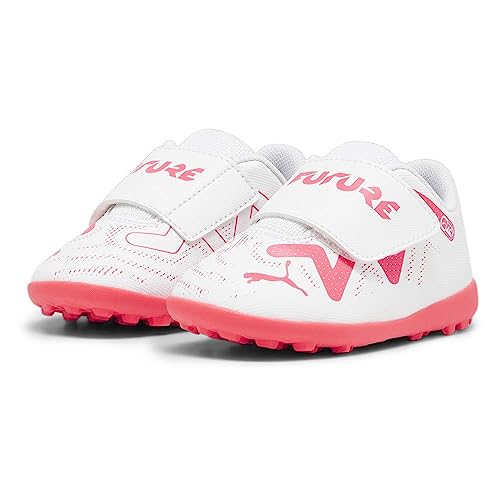 PUMA Future Play TT V Inf, buty piłkarskie Unisex-dzieci i chłopców, Puma White Fire Orchid, 41 EU