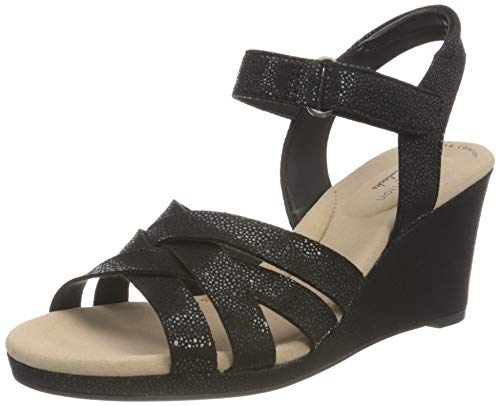 Clarks Lafley Leah sandały damskie z obcasem, czarny, 37.5 EU