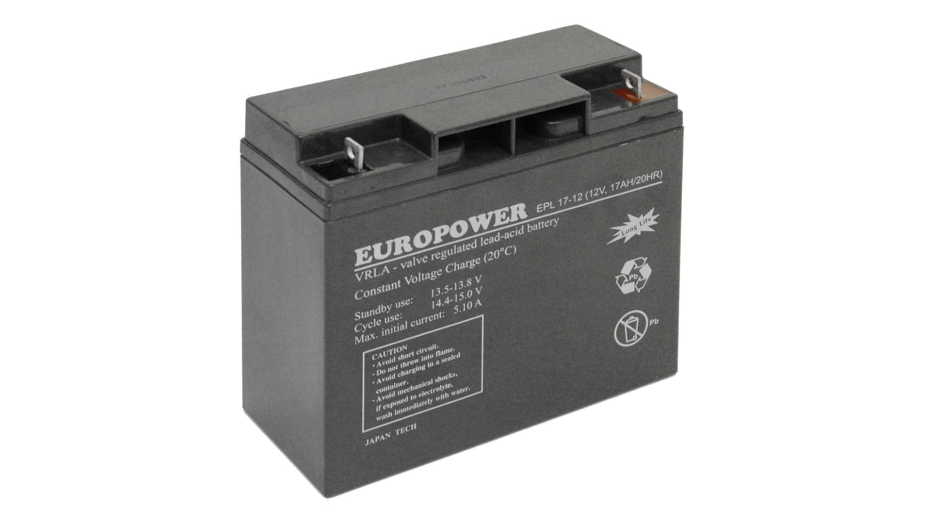 Akumulator bezobsługowy AGM 17Ah 12V Europower EPL 17-12
