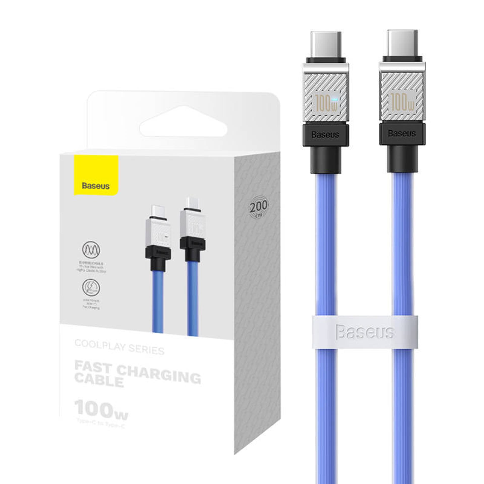Zdjęcia - Kabel BASEUS  CoolPlay USB-C - USB-C 2m 100W niebieski 