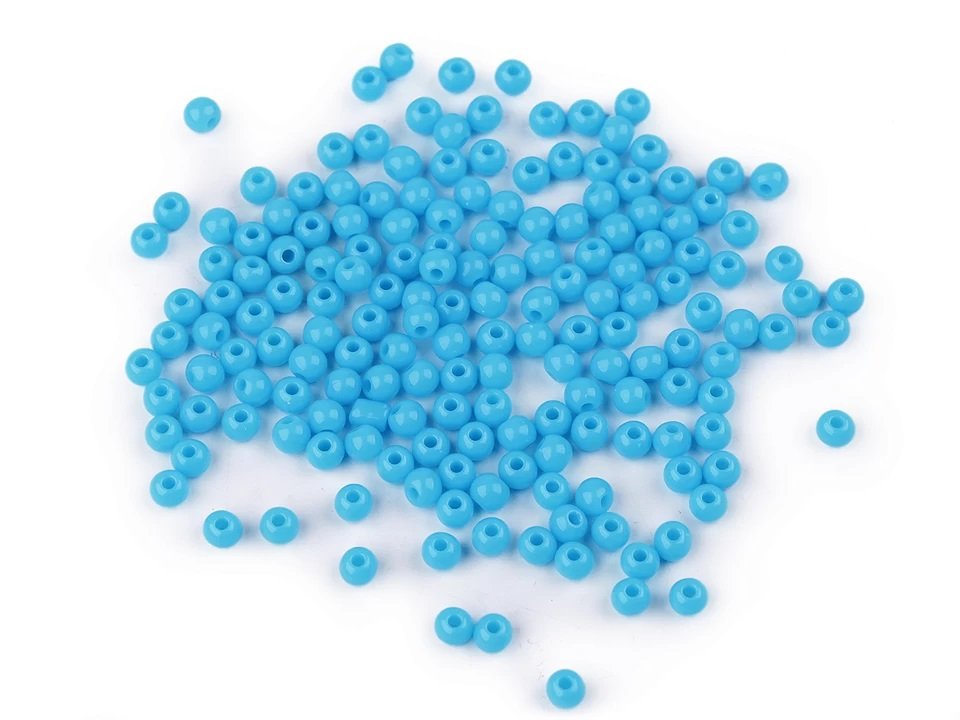 Koraliki Plastikowe Color Niebieski Lazur 4Mm 100Szt