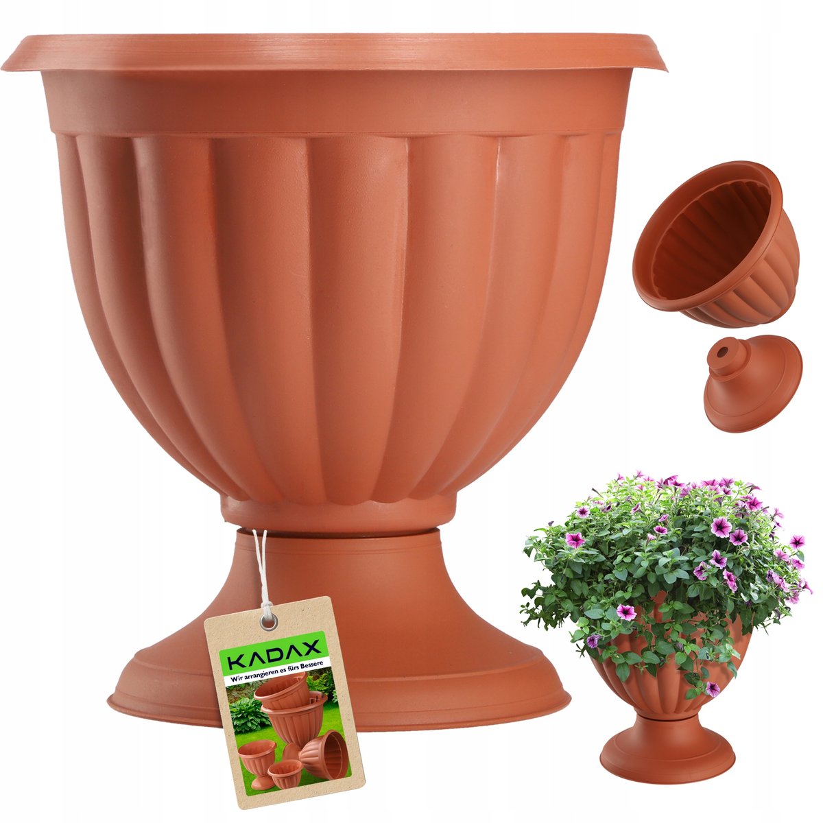 KADAX Doniczka Donica Gazon Kwietnik 34cm Terakota