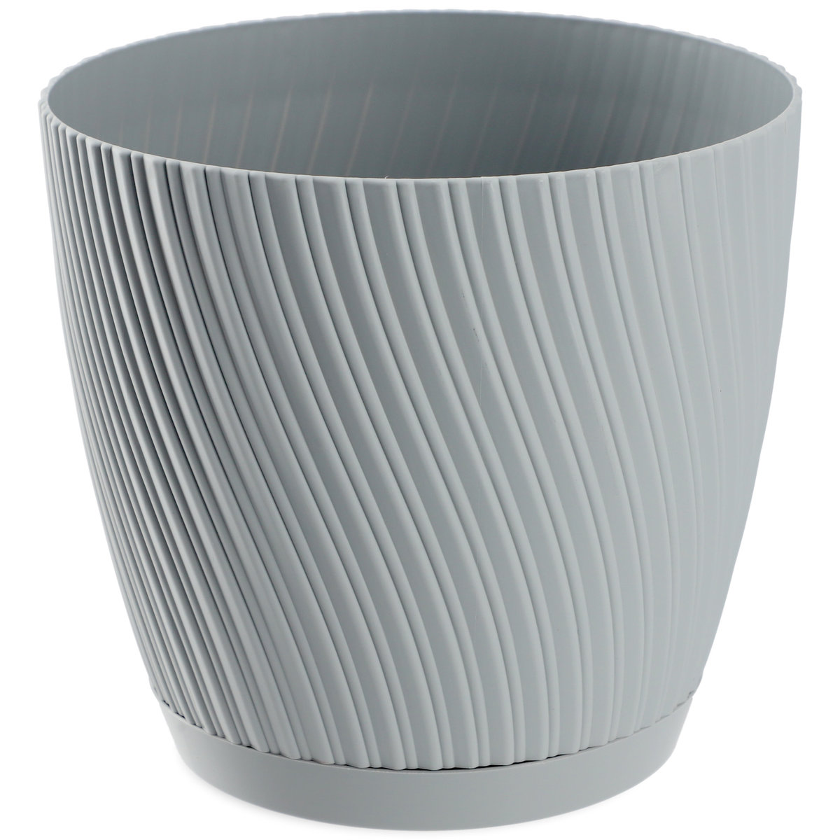 KADAX Doniczka Okrągła Z Podstawką 13cm Szara Eko