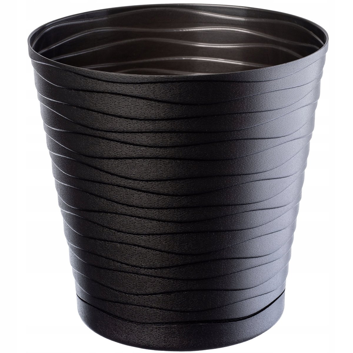 Doniczka na kwiaty z podstawką Greve 11 cm, czarna