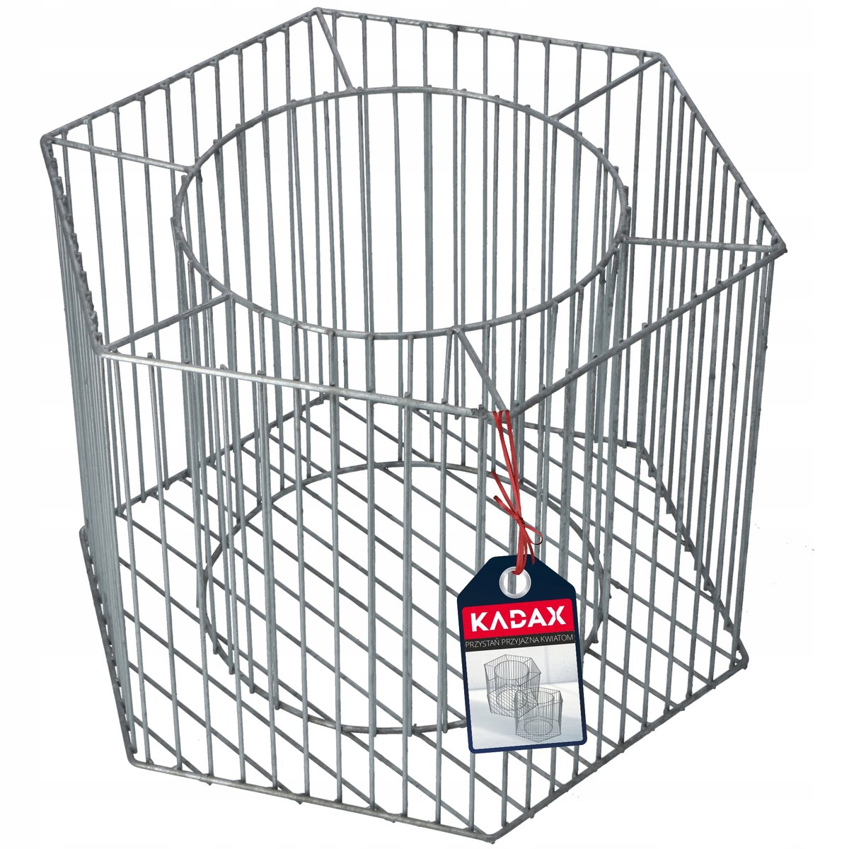 Gabion ogrodowy stalowy 39 x 56 cm, srebrny