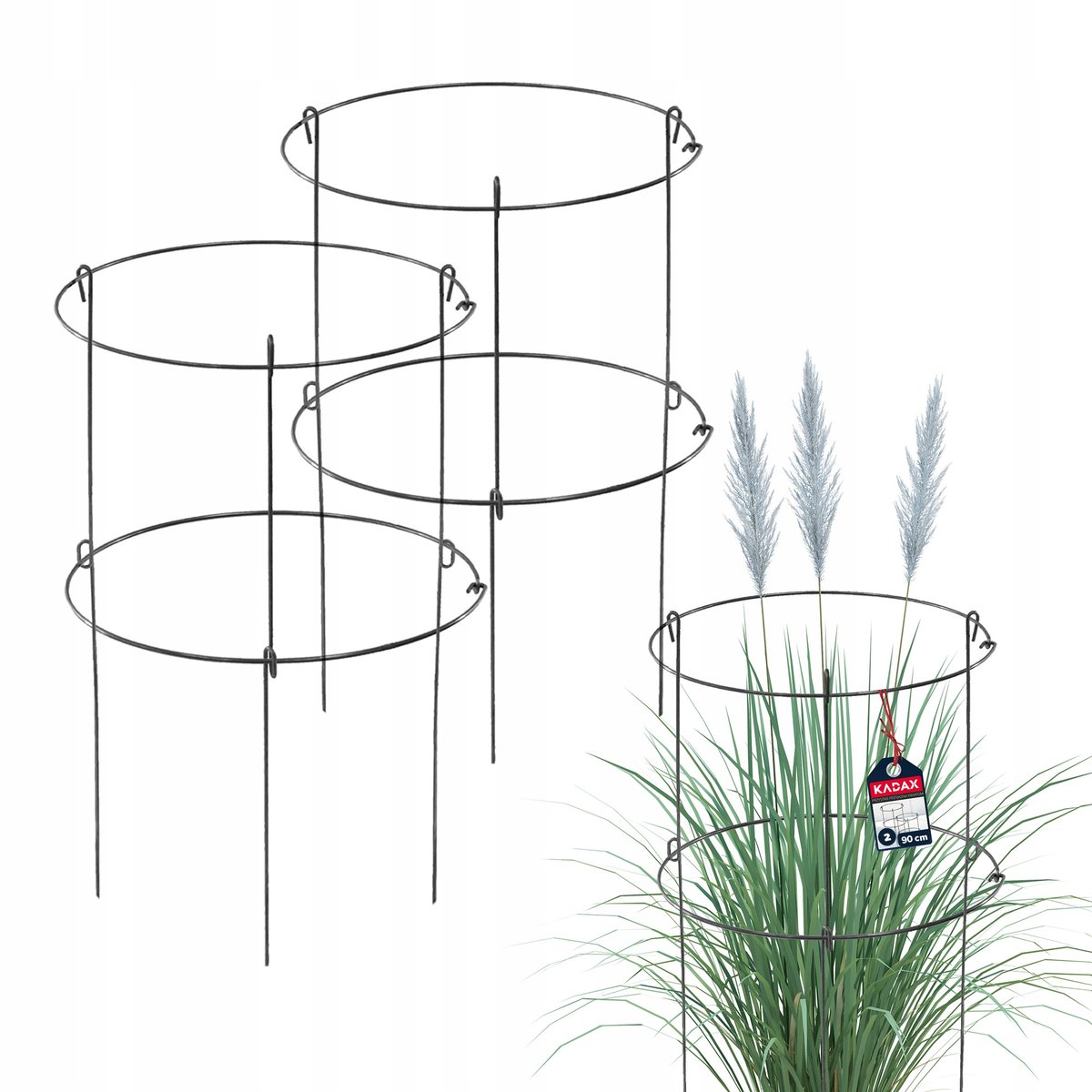 KADAX 2x Podpora Do Roślin Kwiatów 90cm Obejma